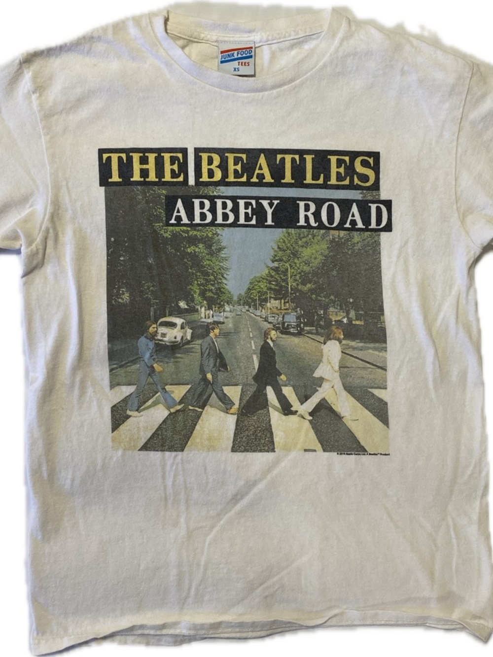 Junk Food Clothing The Beatles Abbey Road Graphic Tee - White size XS